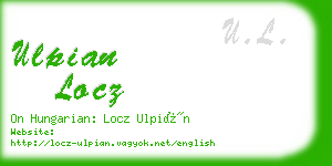 ulpian locz business card